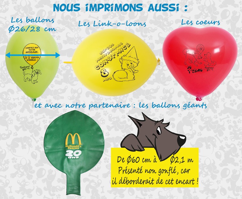 Les mesures des autres ballons