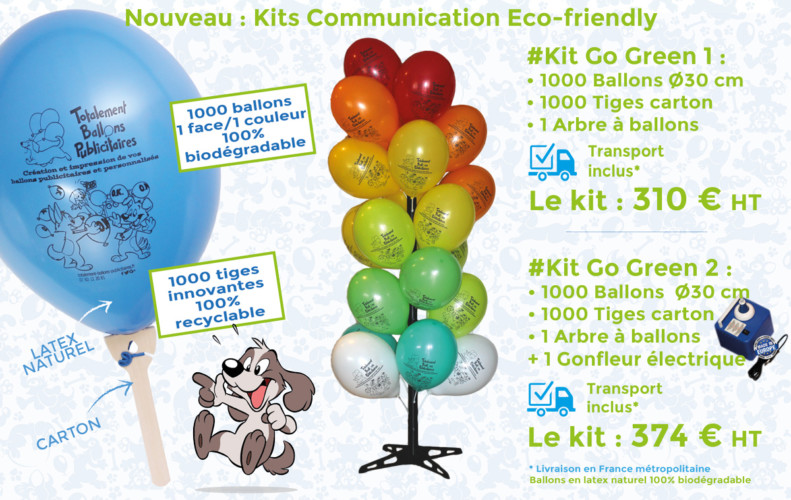 Tarif 1000 ballons publicitaires salon Go Green