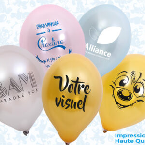 Ballons publicitaires biodégradables métal 1 face / 1 couleur