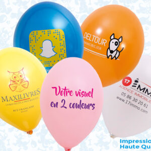 Ballons publicitaires biodégradables 1 face / 2 couleurs