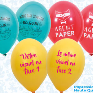 Ballons publicitaires biodégradables 2 faces identiques / 1 couleur
