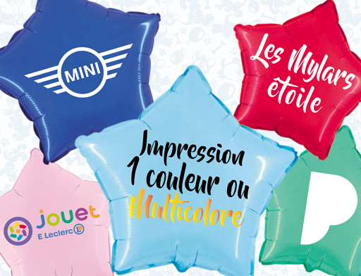 Ballons publicitaires mylar en forme d'étoile