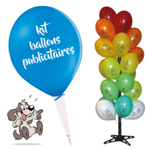 Kit ballons publicitaires avec arbre PVC et tiges carton